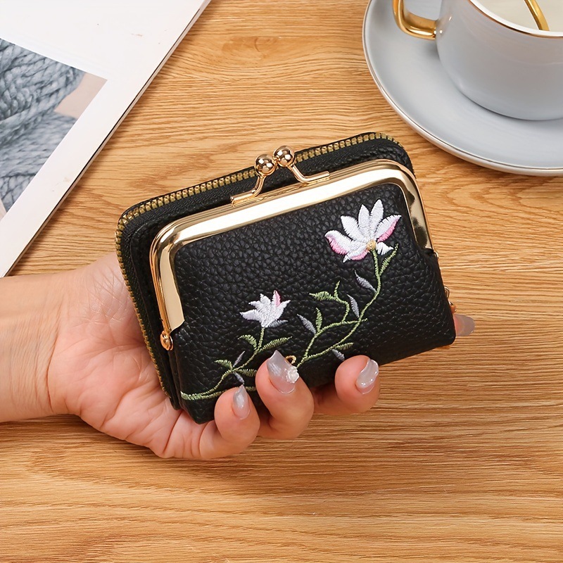 Trendy Flower Embroidered Card Holder Organ Multi card跨境