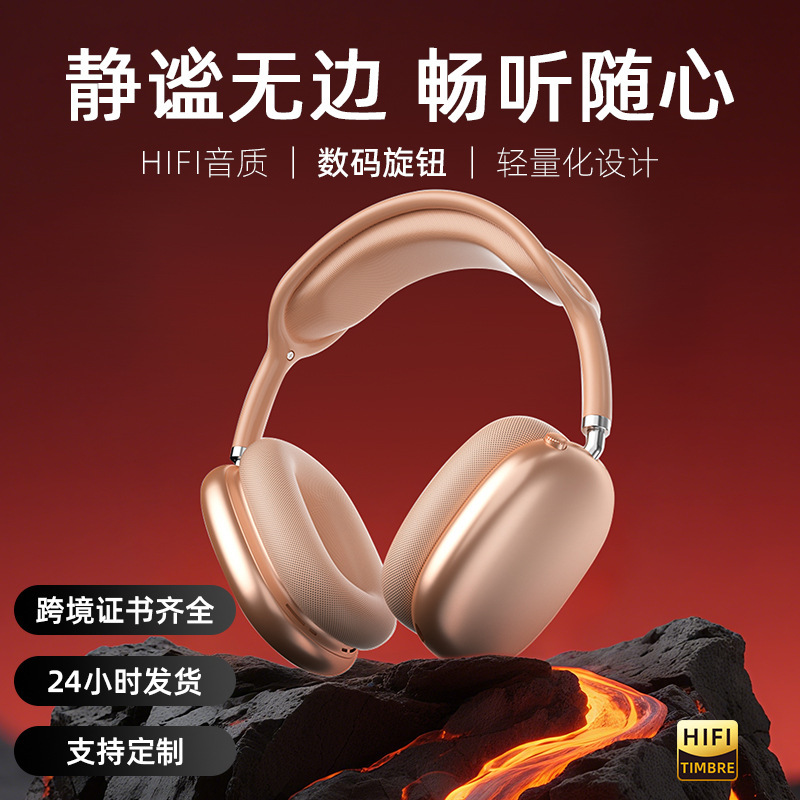 2025新款头戴式耳机超长续航HIFI音质数码旋钮无线蓝牙耳机现货|undefined