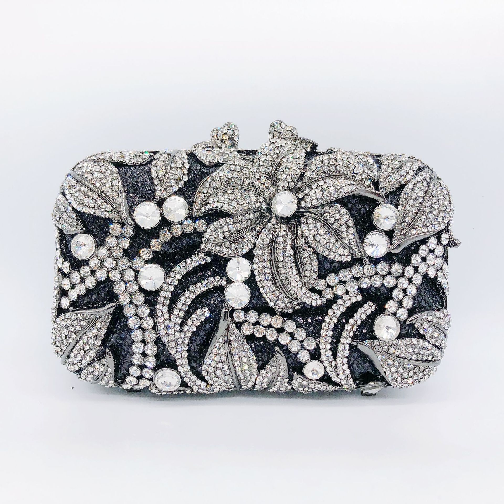 BL003 AliExpress bolsas de diamante de agua, bolsas de metal, bolsas de cristal, bolsas de cena de diamantes, bolsas de mano de mujer, negro