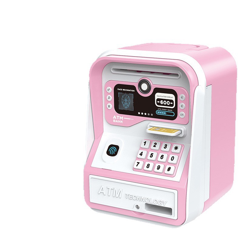 Caja de Ahorro ATM Infantil de Plástico con Reconocimiento de Huella Dactilar para Niños