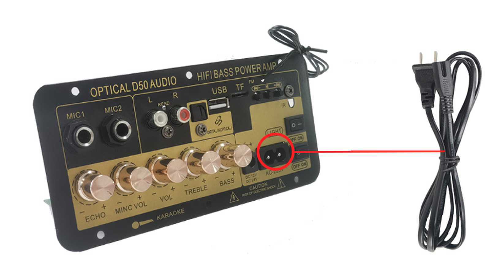 Manufacturer's Cross-Border Digital Bluetooth Three-Purpose Vehicle-Mounted with Reverberation Can Be Connected to Dual Microphone High-Definition Fiber Optic Input Amplifier Board