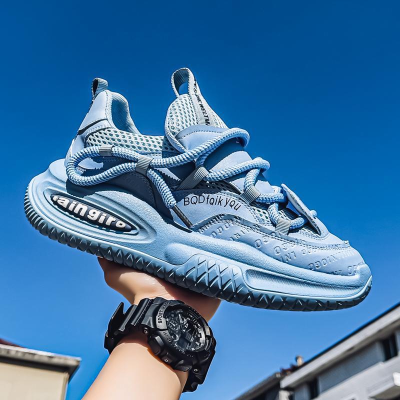 2025 nuevos zapatos de papá con personalidad, aumento de estilo de hombre, calle frita, verde fluorescente, zapatos de hombre, plataforma de suela gruesa, explosión de zapatos casuales de estación europea