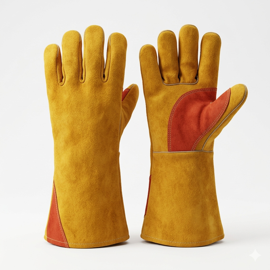 厂价40cm电焊工手套防护防割防咬隔热全掌保暖皮革劳保防烫手工