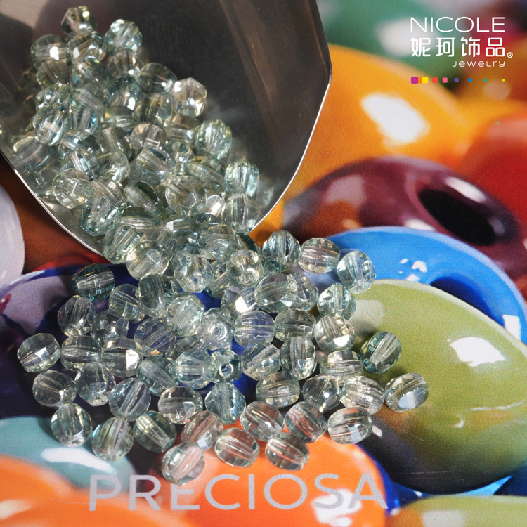 Importación Checa Baosha 7mm cuentas de fuego, collar de cuentas de mano, pulsera, accesorios de material DIY, aproximadamente 100 piezas