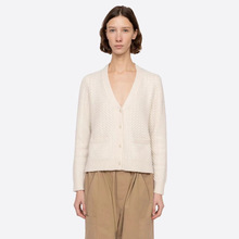 南油高版本法系小众25秋冬后背撞色卡通刺绣条纹拼接针织开衫女