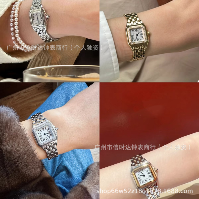 Classic Kajia Cheetah Square Watch Sword-Shaped Baked Blue Pointer Versatile Compact Leopard Quartz Women's Watch Foreign Trade Cross-Border