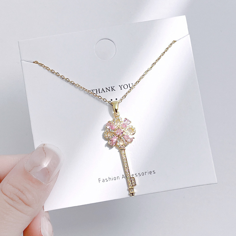 Streetwear Bow Knot Titanium Steel Inlay Artificial Gemstones Charms Pendant Necklace display picture 4