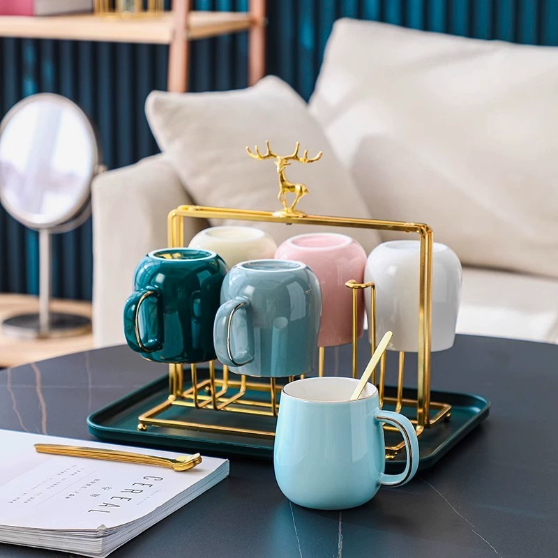 Легкая роскошная чашка, красивая чашка для воды, бытовая керамическая чашка, семейный набор, чайная чашка, кружка, офисная чашка, чашка для гостиной