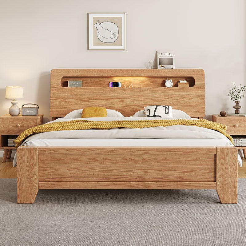 Oak Solid Wood Bed Modern Simple Double Bed Master Bedroom King Bed Clearance Factory Boys Bedroom Bed Ins Style