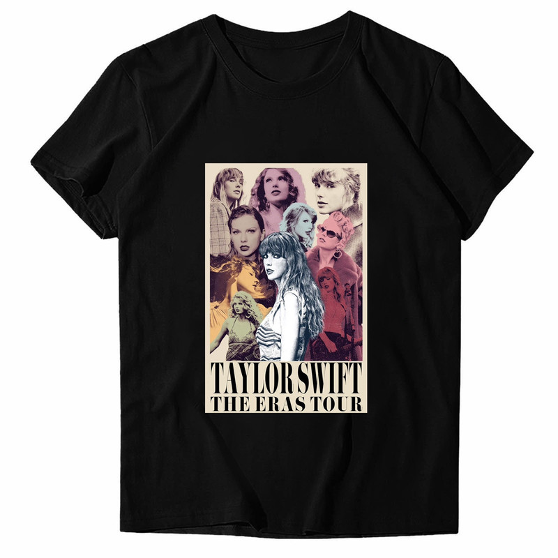 Amazon Hot Sale Taylor Swift Cross Border Swift Taylor Print Sports Short Sleeve Casual T-Shirt Pure