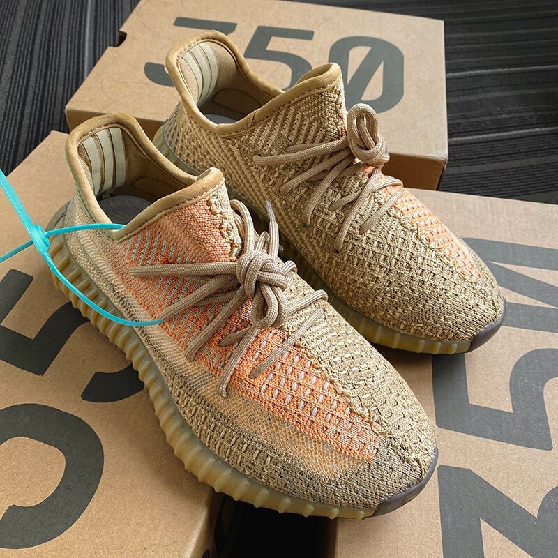 Yezi Yeezy 350 Pure White Ice Cream Shoes Putian Genuine Full Star Summer Breathable Sports Shoes for Men