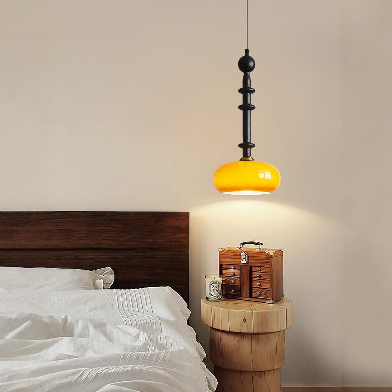 Sala de comedor minimalista de melocotón, lámpara de dormitorio de estilo antiguo de nuez, lámpara de mesa medieval, lámparas de bar retro creativas, lámparas de candelabro