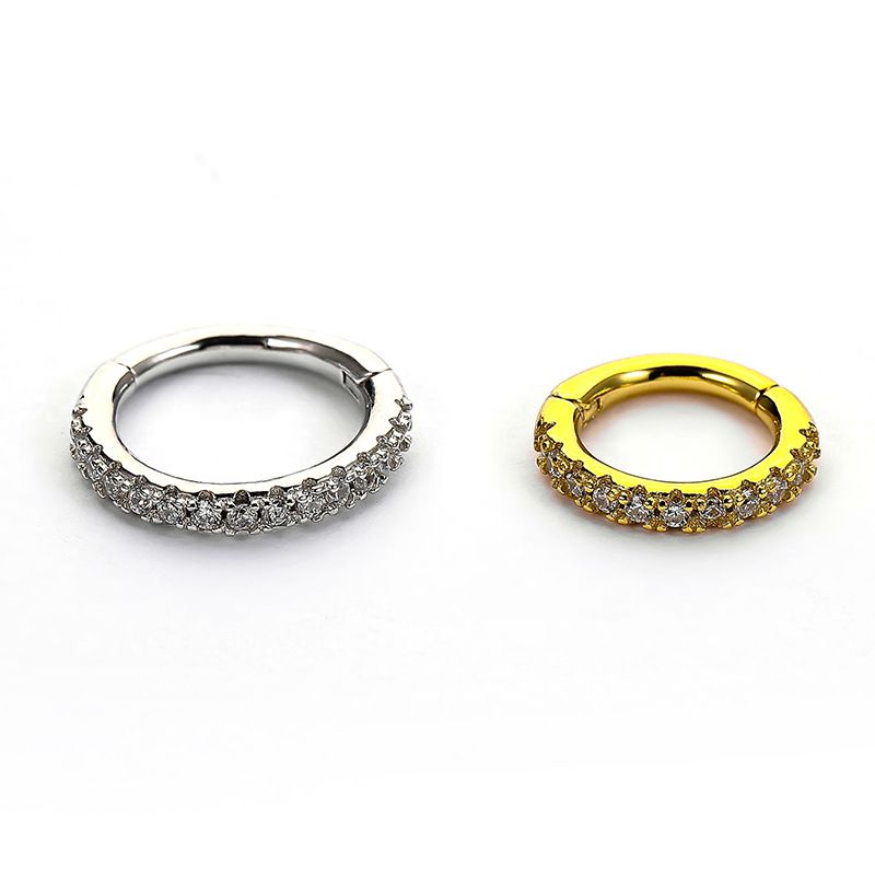 4g Weight Zircon Inlay Material Nose Ring Classification 1 Piece Quantity 1 Piece Nose Rings & Studs Simple Style Geometric 925 Sterling Silver Plating Inlay Zircon