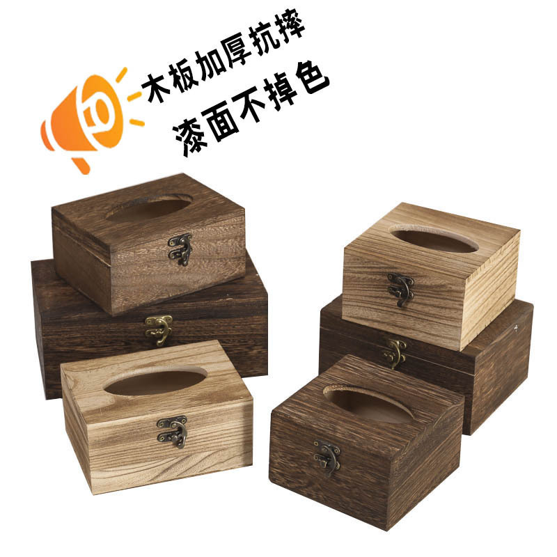 Wooden Retro Tissue Box Restaurant Tissue Box Hotel Restaurant Paper Tissue Box Hot Pot Restaurant Barbecue Napkin Box Creative Wooden Retro Tissue Box Restaurant Tissue Box Hotel Restaurant Paper Tissue Box Hot Pot Restaurant Barbecue Napkin Box Creative