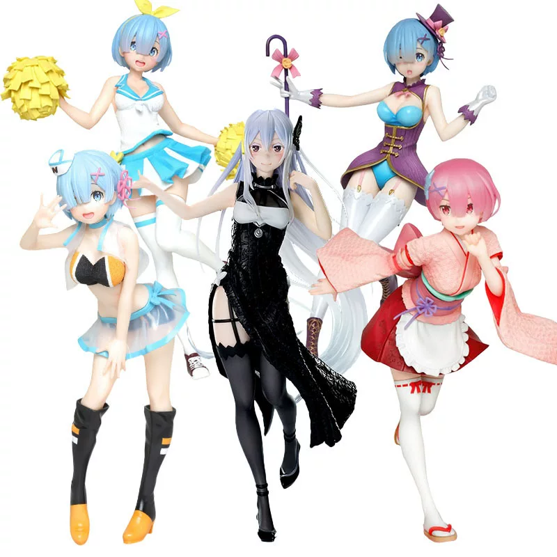 Фигурка Rem и Ram (Re:Zero) — коллекционная, несколько образов: кимоно и купальник