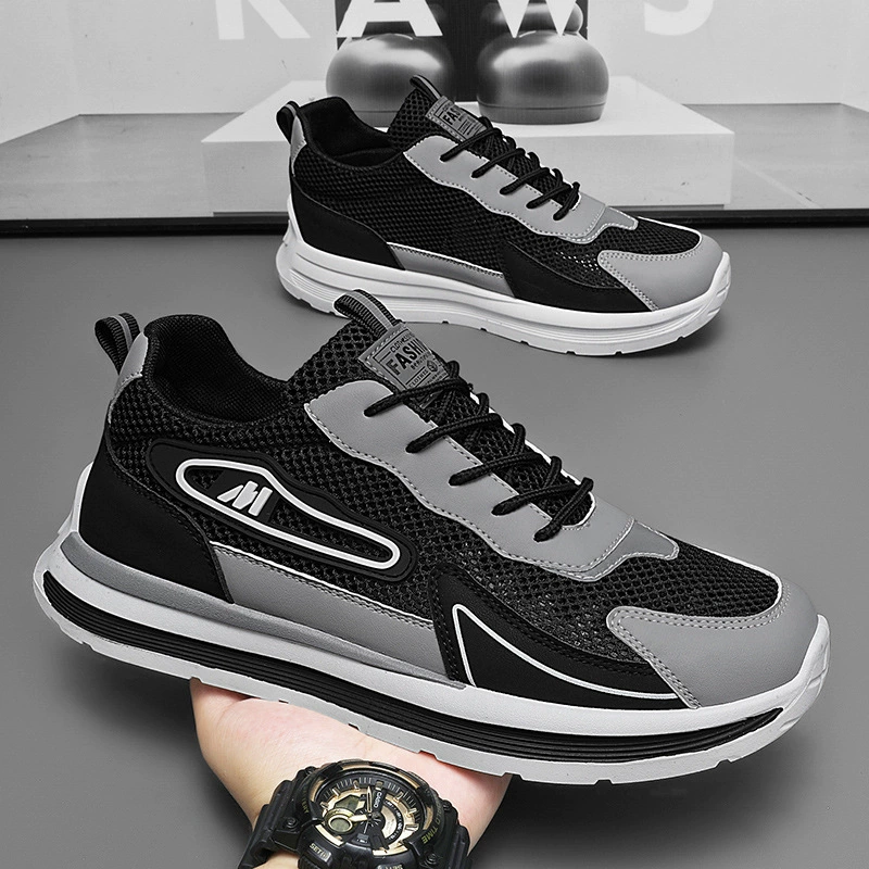 Летняя мужская обувь новая дышащая сетка обувь мужская мода дикие кроссовки на толстой подошве повседневная обувь для бега