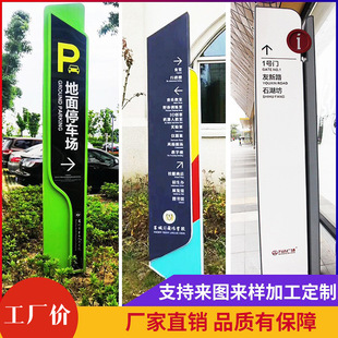 Outdoor vertical column scenic parking lot billboard guide sign real estate guide sign spirit fortress guide sign