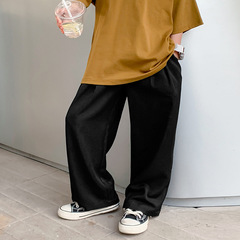 潮牌男童直筒西裝褲夏裝2024新款韓范兒童裝長褲夏季大童薄款褲子