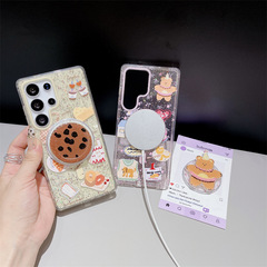 アニメかわいいビスケットサムスンGalaxy s 25ultraフラッシュ携帯電話ケースはs 23/s 24p磁気吸引ケースを適用している