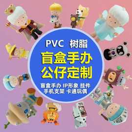 定制盲盒公仔pvc注塑手办Q版卡通动漫玩具玩偶树脂马年工艺品定做