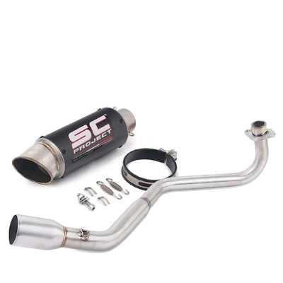 Motorcycle exhaust pipe pipe front section side - full-set-b