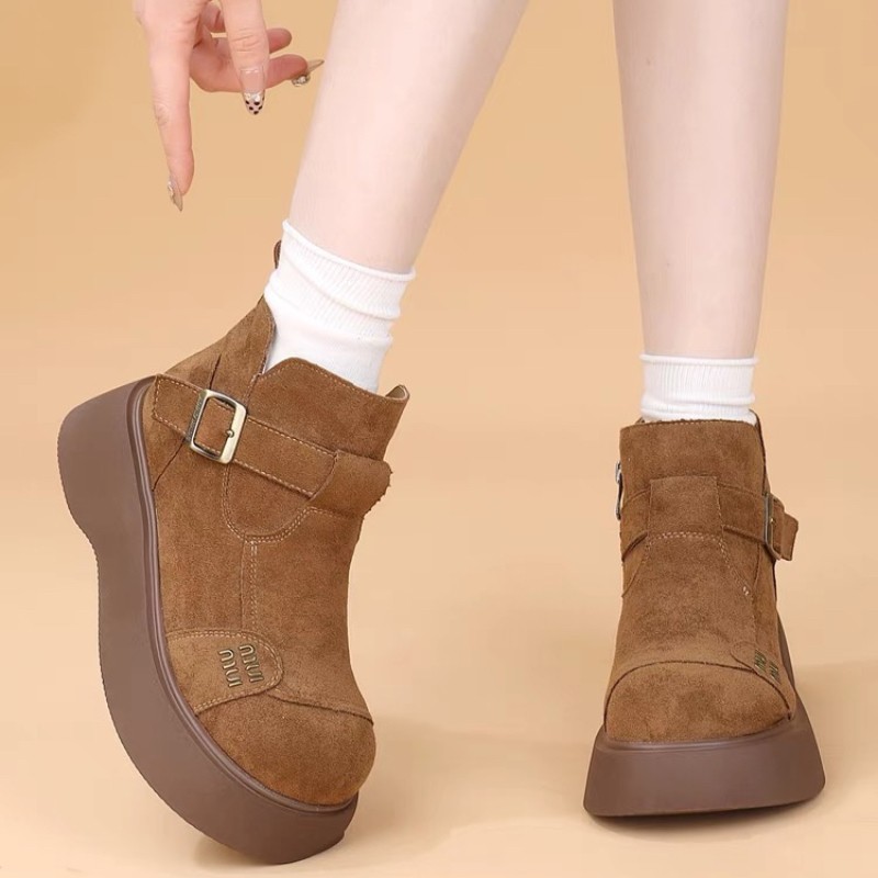 2025年爆款【商超品质】复古增高百搭加后棉勃肯休闲靴黑色单里鞋