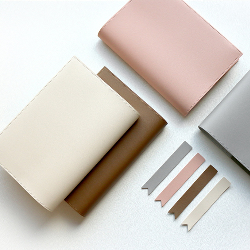 South Korea Hot-selling PU Leather Book Case Ins Simple Notebook Protective Case for Notepad with Removable Cover