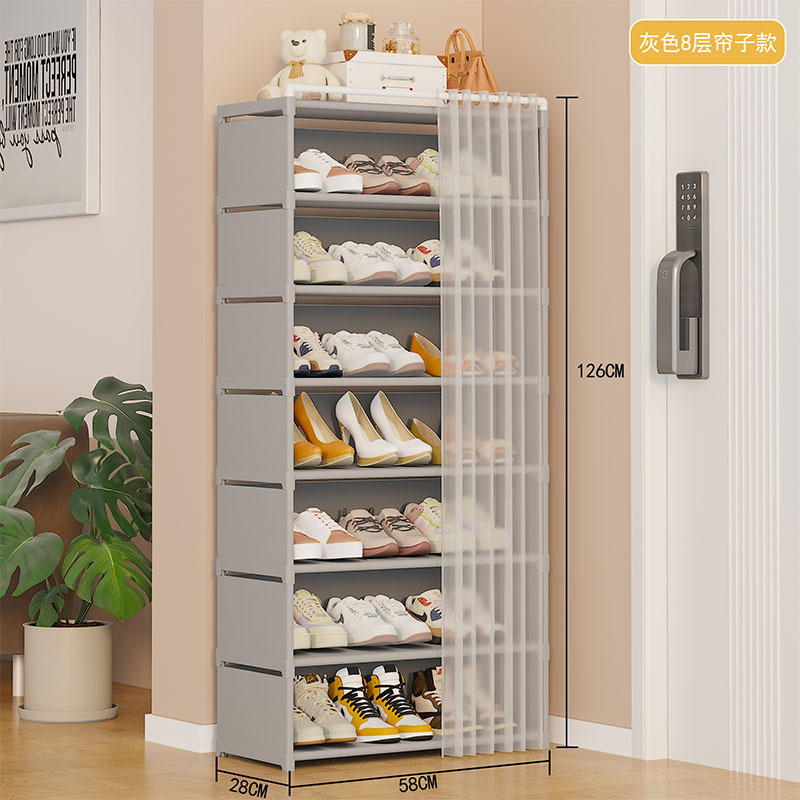 Estantes de zapatos simples de almacenamiento de puerta doméstica hermoso interior a prueba de polvo multicapa de gran capacidad gabinete de zapatos comercio exterior explosión al por mayor image 23