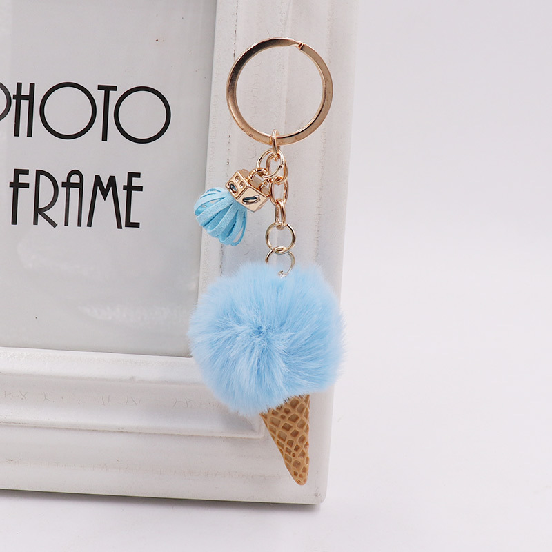 20g Weight Keychain Classification 1 Piece Quantity Holiday, Daily Occasion Imitate rex rabbit fur, Alloy Material Color Block Pattern Women's Gender Sweet, Artistic Style Sweet Artistic Color Block Imitate Rex Rabbit Fur Alloy Women's Keychain 8