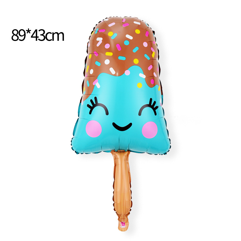 Balón de forma de globo de película de aluminio de forma de helado fiesta de verano decoración de aluminio para niños