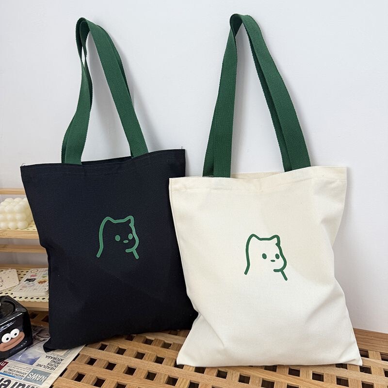 Korean Style Cute Canvas Bag Large Capacity Shoulder Tote Bag Women's Casual Shopping Storage Bag Student Zipper Book Bag Korean Style Cute Canvas Bag Large Capacity Shoulder Tote Bag Women's Casual Shopping Storage Bag Student Zipper Book Bag
