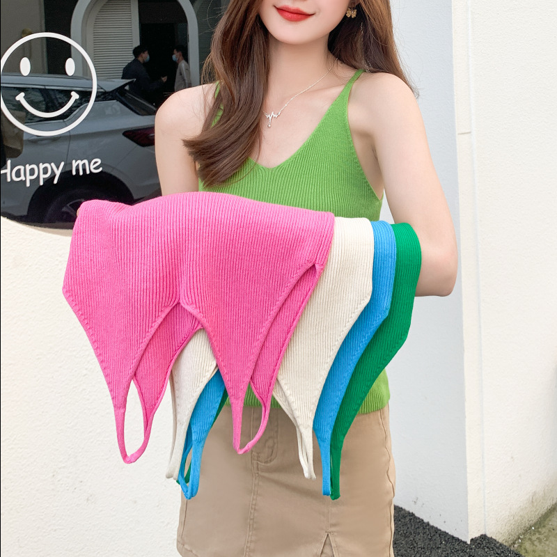 2025 Spring and Summer Camisole Women's Spice Girl Short Knitted Casual Slim-fit Sleeveless Base Top