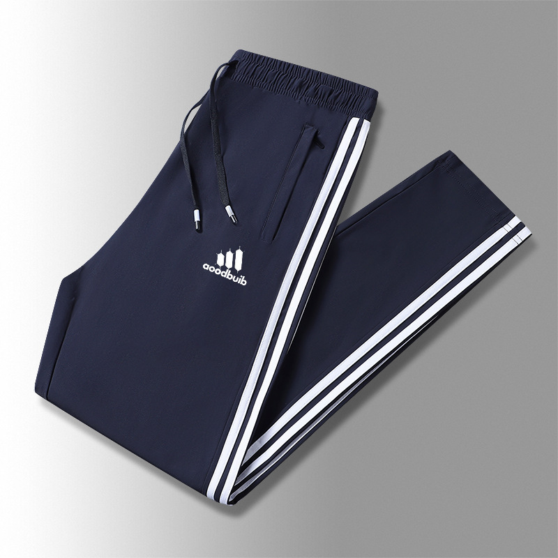 2023 Korean style sports casual ice silk pants men's summer breathable outdoor men's volleyball wet fashion trendy trousers men's clothing