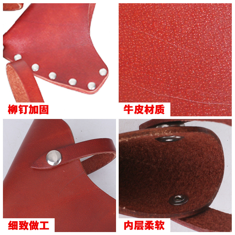 Venta Directa hacha cubierta de cuero de vaca hacha cubierta protectora hacha portátil herramienta cintura bolsa simple hacha vaina al por mayor