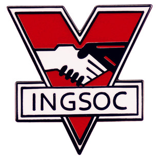 INGSOC British social brooch 1984 villain organization pin metal alloy paint enamel badge