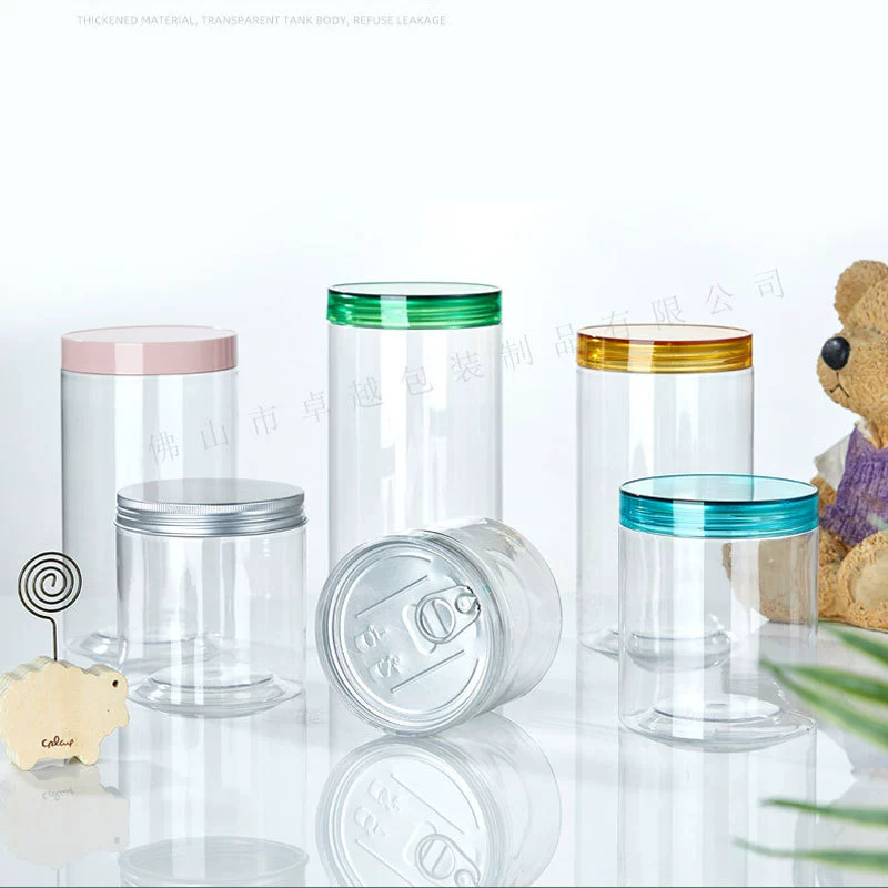 Оптовая продажа 480 мл PET85 мм Калибр герметичная банка еда закуски сухофрукты Ароматизированная чайная бутылка прозрачная упаковка пластиковая банка