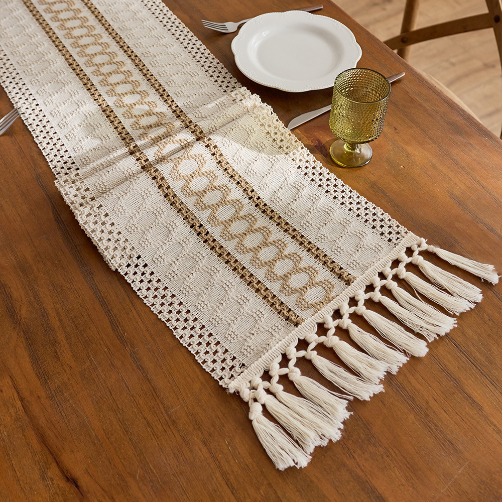 Tabla de lepra de algodón Bandera de soda Nudo pequeño fresco Salvia verde Fiesta decoración de mesa de té almohadilla de mesa