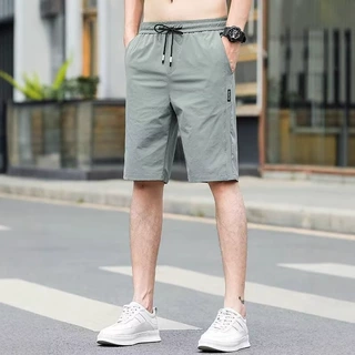潮仑布跨境休闲裤男装夏季薄款男士直筒宽松潮流韩版修身冰丝裤子