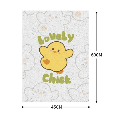 Waterproof Silk Loop Foot Mat | Electric vehicle foot mat - 45x60silk-circle-foot-pad-cute-chicken