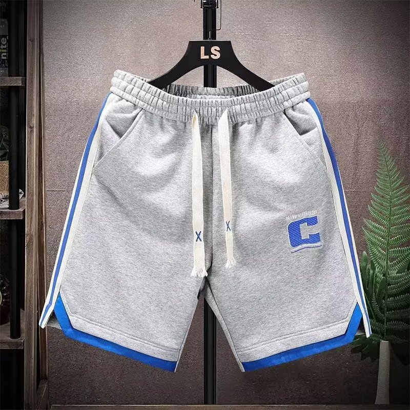 Pantalones de cinco puntos estadounidenses a rayas para hombres y mujeres, pantalones de baloncesto de moda de moda de verano para hombres