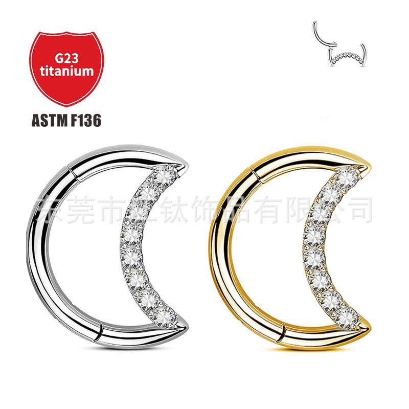 Pointed titanium steel lip stud product view