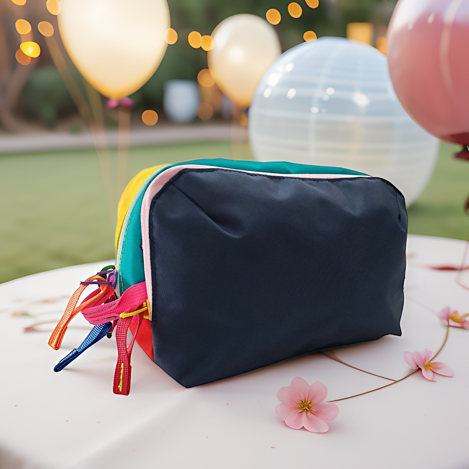 Nuevos productos de bolsas de maquillaje de color dopamina para viajar bolsas de lavado portátiles de gran capacidad frescas y dulces almacenamiento de artículos diversos