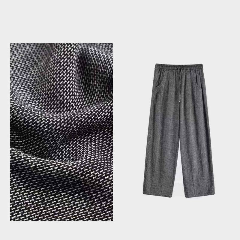 Spring and Summer New Style Women's Hemp Linen Textured Plaid Jacquard High-End Fashion Straight Nine-Point Pants Fsy60328 Spring and Summer New Style Women's Hemp Linen Textured Plaid Jacquard High-End Fashion Straight Nine-Point Pants Fsy60328