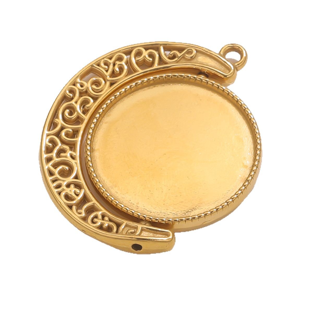 Acero inoxidable retro interior 25MM rotación base de tiempo gemas base colgante DIY accesorios de joyería al por mayor