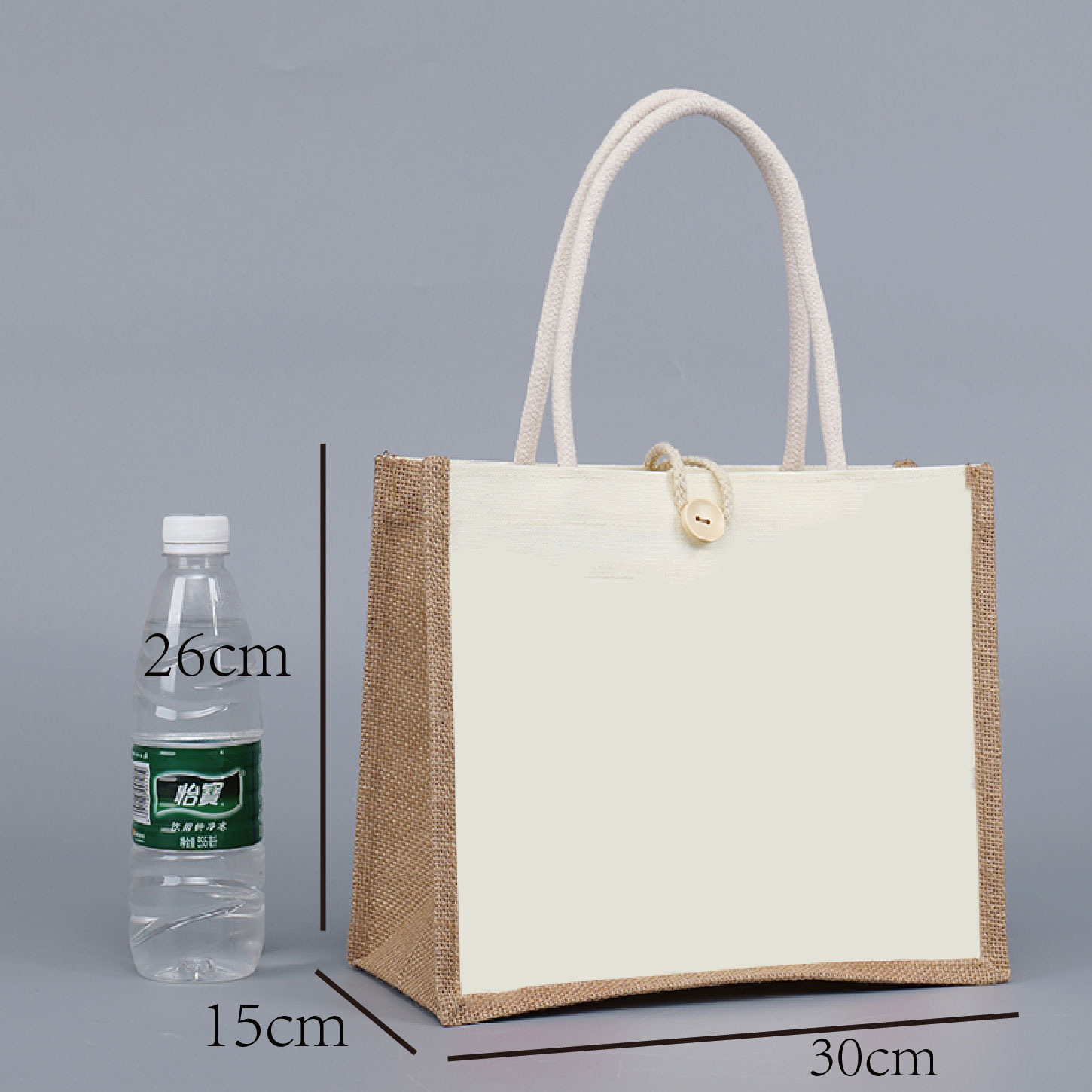 Bolsas de lino personalizadas Renacimiento DIY bolsa de compras de yute Bento impermeable gran capacidad no impresa bolsa de lino image 16