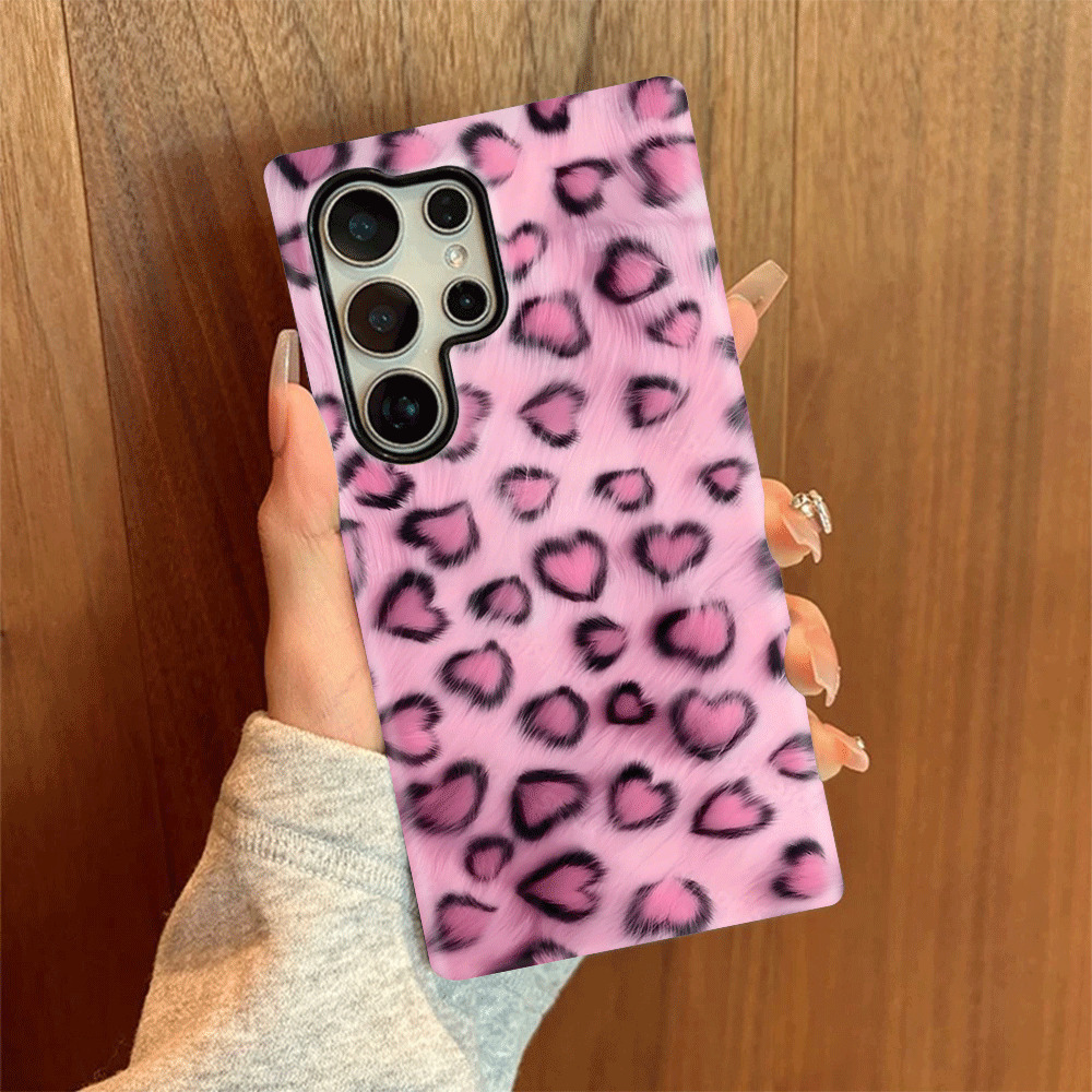 欧美风粉色爱心菲林手机壳适用三星S25/S24二合一网红高级感硬壳