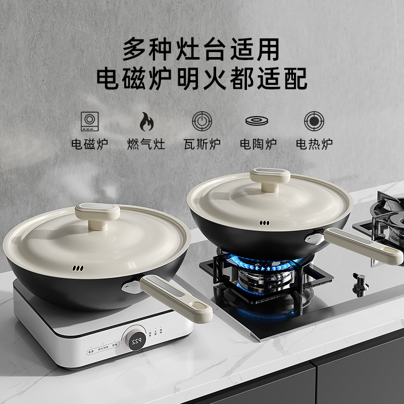 Nuevo no recubrimiento antiadherente casera de hierro blanco olla multifuncional olla portátil olla sin cocinar al por mayor