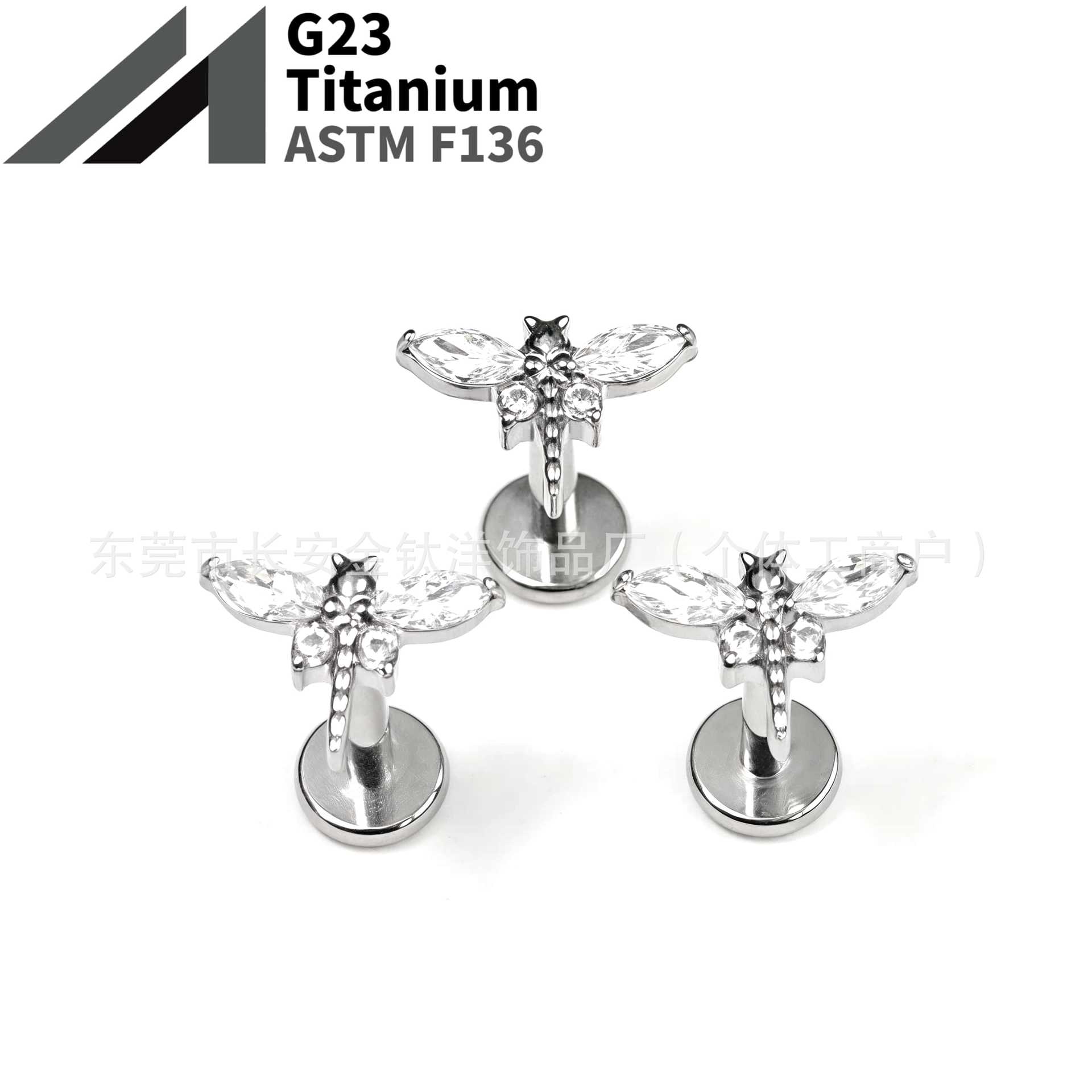 16G labret stud size and finish detail