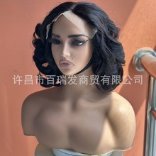 ��ó���˷��ٷ�ͷ�� front wig short wave 100�� human hair wig