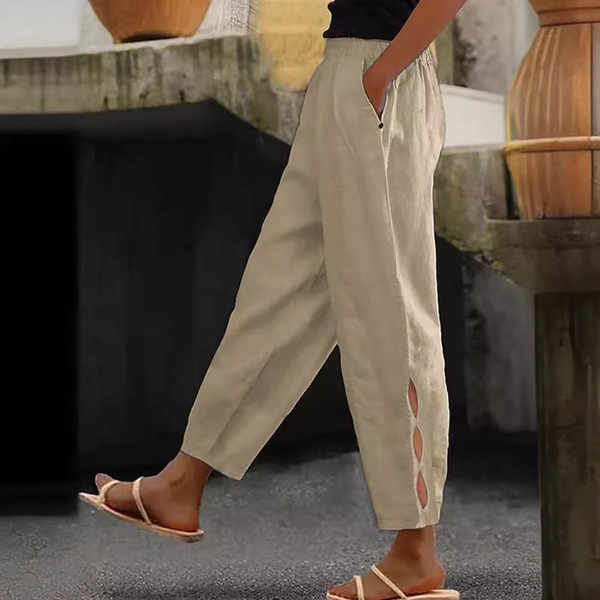 autumn solid color trousers for leisure